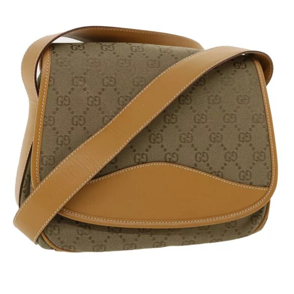 GUCCI GG Canvas Shoulder Bag Beige Brown Auth yk5899 - Picture 1 of 16